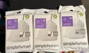 Simplehuman Code G 60 Count Geniune Custom Fit Liners Drawstring Trash Bags New