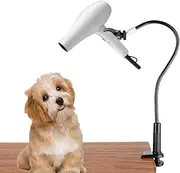 Dog Pet Grooming Table Hair Dryer Stand Holder Hands, Hands-Free Pet Hair Dryer Holder Arm, 360° Rotatable Lazy Hair Dryer Clip, Adjustable Flexible Third Arm Hose Tube Holder with Clamp