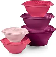 [Tupperware] Heritage Collection, New 10 Piece Food Storage Container Set in Vintage Pink, Dishwasher Safe and BPA Free (5 Bowls, 5 Lids)