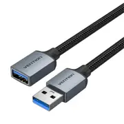 Vention CBLHF Cotton Braided USB 3.0 Type A Male to Female Extension Cable 1M GrayAluminumAlloyType [CBLHF]
