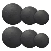 Set of 6 Black Cake Drums, 8, 10 and 12 Inch Round Boards (2 of Each Size)