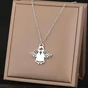 [SHMAZ] Stainless Steel Necklaces Feet Fairy Musical Note Pendants Kids Chains Choker Necklace For Women