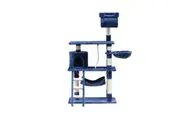 YES4PETS 140 cm Cat Scratching Post Tree W ladder & Hammock-Blue