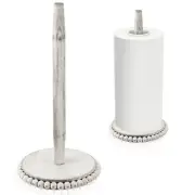 Farmhouse Paper Towel Holder Washed Beaded Paper Towel Stand Wood Paper Hange...