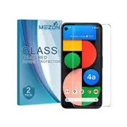 2 Pack MEZON Google Pixel 4a 5G (6.2") Clear Tempered Glass Screen Protectors