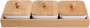 Ceramic Appetizer Serving Plate with Tray Cover for Snacks Desserts Nuts Fruits (カバー付きの3つのケージ)