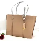 AUTH NWT $448 Tory Burch Perry Triple Compartment Leather Tote Shopper Bag