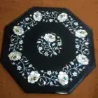 12" black Marble side Coffee Corner Center Table Top inlay antique Mosaic h19