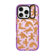 iPhone 16 Pro Impact Ring Stand Case MagSafe Compatible yoga gingerbread man / xmas pattern