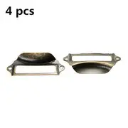 4 pcs Drawer Handle Door Tag Label Holder Metal Label Pull Frame Handle Antique Cabinet Drawer 40 BRONZE
