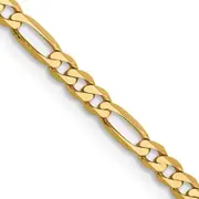 14K Yellow Gold 28 Inch 2.75mm Flat Figaro With Lobster Clasp Chain