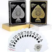 2 Pack Plastic Playing Cards,Waterproof Deck of Card,Professional Poker Sets,Jumbo Index Large Print Playing Card for Adults,Standard Cards for Gift Card Games