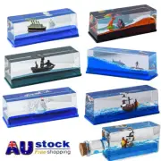 Unsinkable Priate Boat Ship Cruise Drift Bottle Rotary Fluid Drifting Home Decor