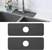 Sink Mat,2Pcs Sink Splash Guard,Sink Protectors for Kitchen Sink,Sink mat for Kitchen Sink to Keep Dry,Sink Splash Guard and Faucet Absorbent mat for Bathroom,Mildew-Proof and Reusable