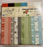 Graphic 45 *OFF TO THE RACES* Paper Pad 12x12 PATTERNS & SOLIDS Retired 2016 NEW