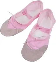 [WOFASHPURET] Ballet Shoes for Adults Boys and Girls Anti-Slip Dance Shoes Stretch Canvas Perfect for Yoga Folk Modern Ballroom Jazzze Pink
