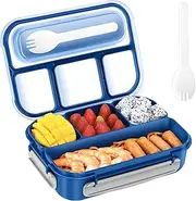Bento Box Adult Lunch Box,Lunch Box Kids,Lunch Containers for Adults/Kids/Toddler,1300ML-4 Compartment Bento Lunch Box,Microwave & Dishwasher & Freezer Safe, BPA Free (Blue)