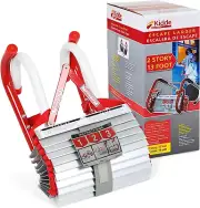 2-Story Fire Escape Durable Rope Ladder w/ Anti-Slip Rungs - Extends to 13-Feet