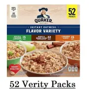 New Quaker Instant Oatmeal Variety Pack, (78.8 oz., 52 pk.)Great Price