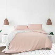Ingrid Blush Seersucker Stripe Quilt Cover Set