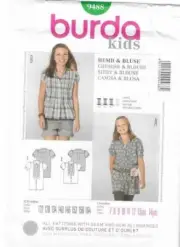 A17 BURDA 9488: GIRL'S TOP SIZE 7-14 SEWING PATTERN
