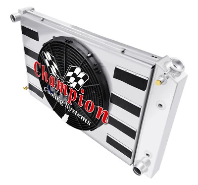 WR 3 Row Radiator 26",16" Fan,Shroud with Flaps-1970-1981 Chevrolet Camaro