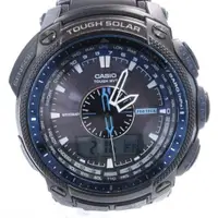 在飛比找蝦皮購物優惠-CASIO 手錶PRO TREK黑色 電波 太陽能 3針 日