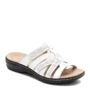 Clarks Women's, Leisa Field Sandal White 7.5 W