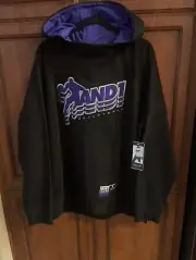 AND1 Men’s Hoodie Pullover Sweatshirt Brand New w/Tags Size XL Black w/Purple