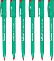 Pentel R50 Fine Point Liquid Ink Rollerball Pens - 0.8mm Tip 0.4mm Line Width - 77% Recycled - Pack of 6 - Red