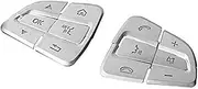 XEDLAMP Button Sticker Car Styling Steering Wheel Button Covers Trim Stickers, for Mercedes, for Benz, for GLC X253 2015 2016 2017 2018 Steering Wheel Control Switch Panel(Silver)