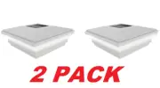 Barrette 5" x 5" Vinyl Solar-Powered Light Contemporary Fence Post Cap (2 Pack)