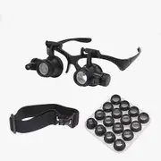 Headband Magnifier with LED Light for Jewelry Watch Electronics Repair Magnifying Glass with 8 Interchangeable Lenses: 2.5X/ 4X/ 6X/ 8X/ 10x/ 15x/ 20x/ 25x