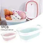 Foldable Small Pets Bathtub Washing Tub Multifunctional Laundry Basket--