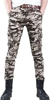 [Haitpant] Men's Spring Summer Slim Tactical Army Skinny Pencil Pant, Casual Military Thin Camo1 Trouser