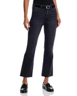 Paige Claudine High Rise Ankle Flare Jeans in Black Lotus