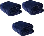 MOBUTOFU 3pcs Blanket Flannel Fleece Blanket for Dogs Soft and Warm (Dark Grey)