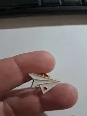Lapel Pin Badge - Paper Plane With Love Heart - New Stock AUS Stock