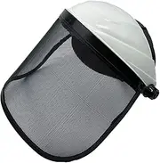 KiBcsLic Chainsaw Full Face Shield, Steel Mesh Visor, Versatile Face Protection for Agriculture, Weeding, Wood Cutting, White