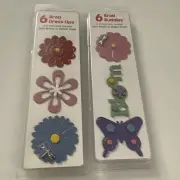 New Lot Of 2 Hot Off The Press Brads Scrapbook Flowers D3