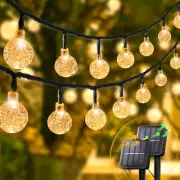 2-Pack 30 LED 20FT Solar String Lights Outdoor, Crystal Globe Lights with 8 L...