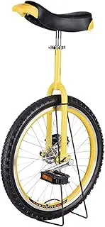Large 20"/24" Adult's Unicycle for Men/Women/Big Kids, Small 16"/18" Wheel Kid's Unicycle for Child/Boys/Girls, Best Birthday Gift (Color : Yellow, Size : 20") Durable TDF
