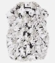[Alaia] Alaïa Lynx faux shearling jacquard vest AU 16 white