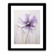 White Purple Flower Framed print Art Poster