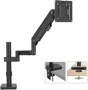 Monitor Arm Gas Single Monitor Mount Arm for Most 14-32 inch Screens, Holds up to 19.8 lbs, Full Motion Gas Spring Monitor Desk Mount with C-Clamp & Grommet Base Monitor Desk Mount(Black)