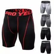 Mens Compression Boxer Shorts Base Layer Sports Briefs Skin Fit Gym Short Pants