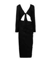 cut-out long-sleeved dress AU12,AU10 Black