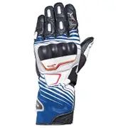 Macna Street R Motorcycle Gloves, black-white-blue, Size 2XL for Men Black White Blue