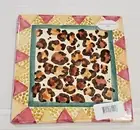 MacKenzie-Childs New Ceramic Leopard Print Trivet Hot Pad Handmade Handpainted