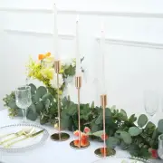 3 GOLD Metal Taper CANDLE HOLDERS Candlestick Stands Round Base Party Events